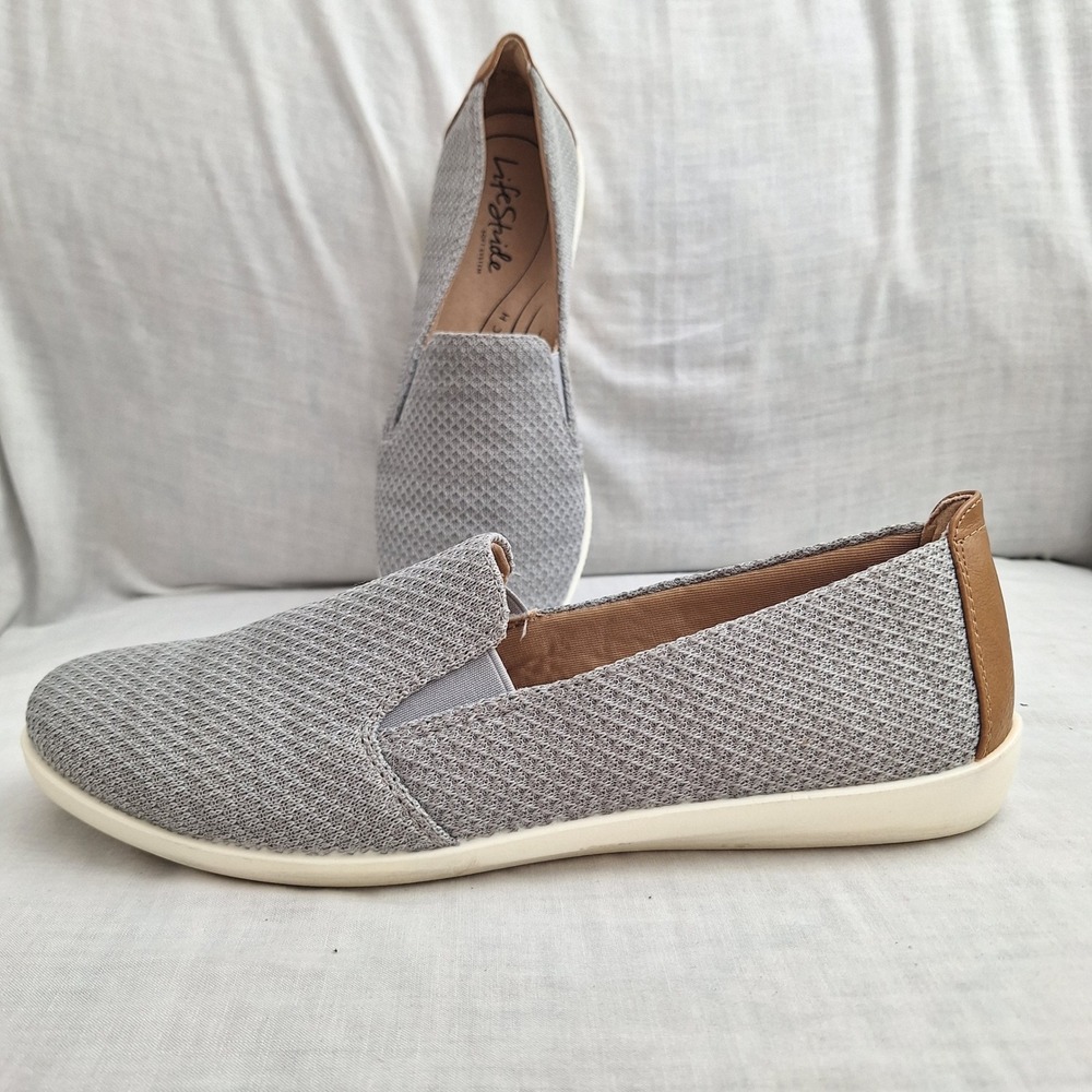 Sneakers Shoes LifeStride Grey 10W Slip On Next Level Women Tan Athleisure - Picture 1 of 10